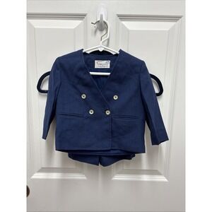VTG NWOT Navy Imp Originals Toddler Suit Blazer/Shorts 60's Styling - Size 2